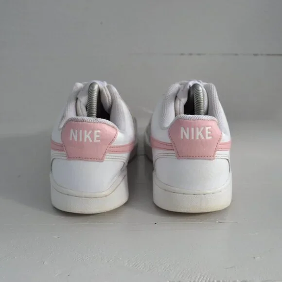 Nike Pink White Sneakers Women's 9 Court Vision Low Top Shoes CD5434-110 - Picture 5 of 10